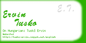 ervin tusko business card