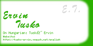 ervin tusko business card